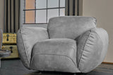 KAWOLA Sessel DAVITO Lederimitat im Vintagelook grau