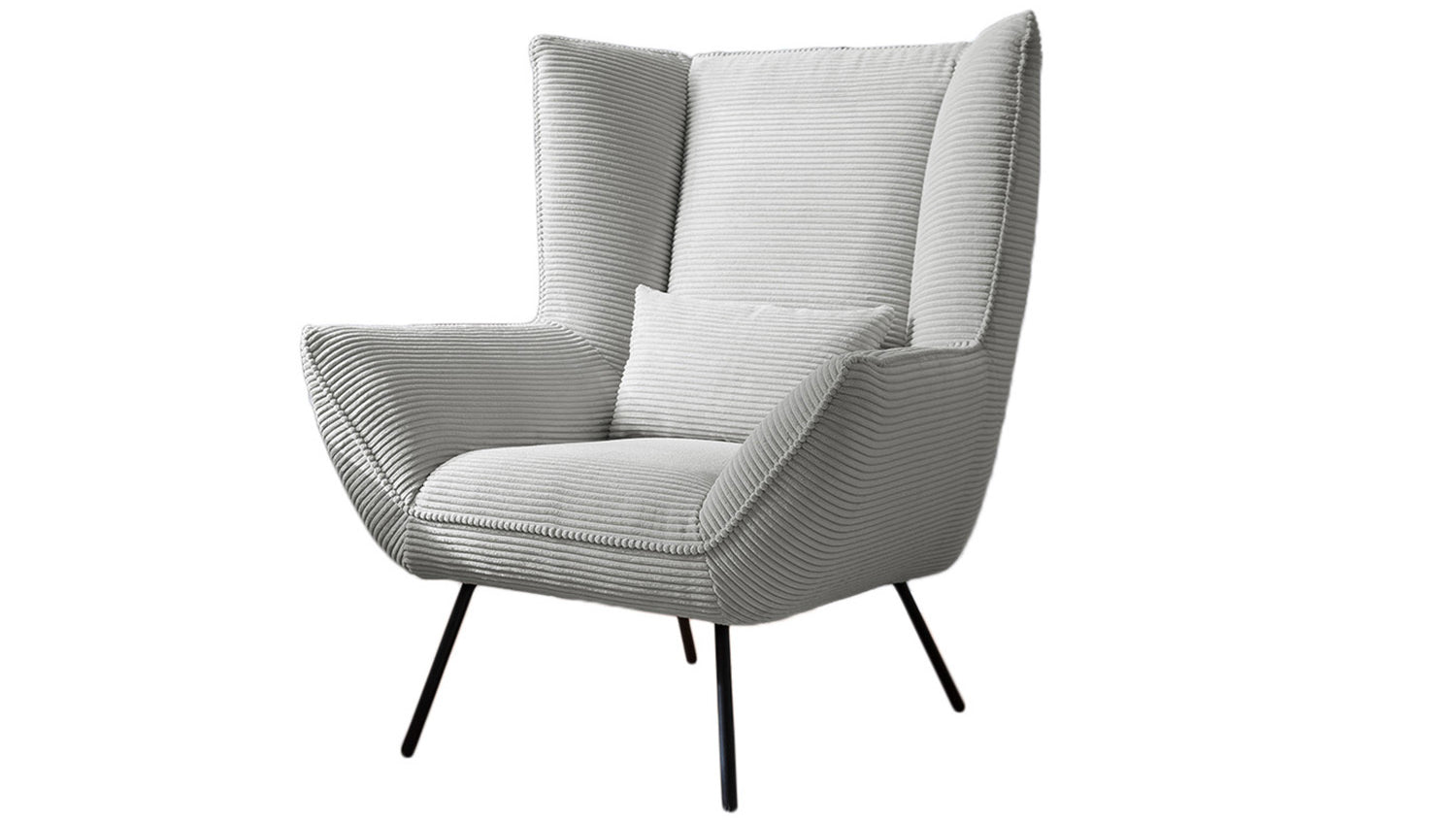 KAWOLA Sessel IVA Relaxsessel Cord hellgrau