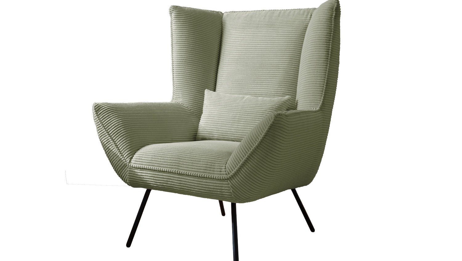 KAWOLA Sessel IVA Relaxsessel Cord olivgrün