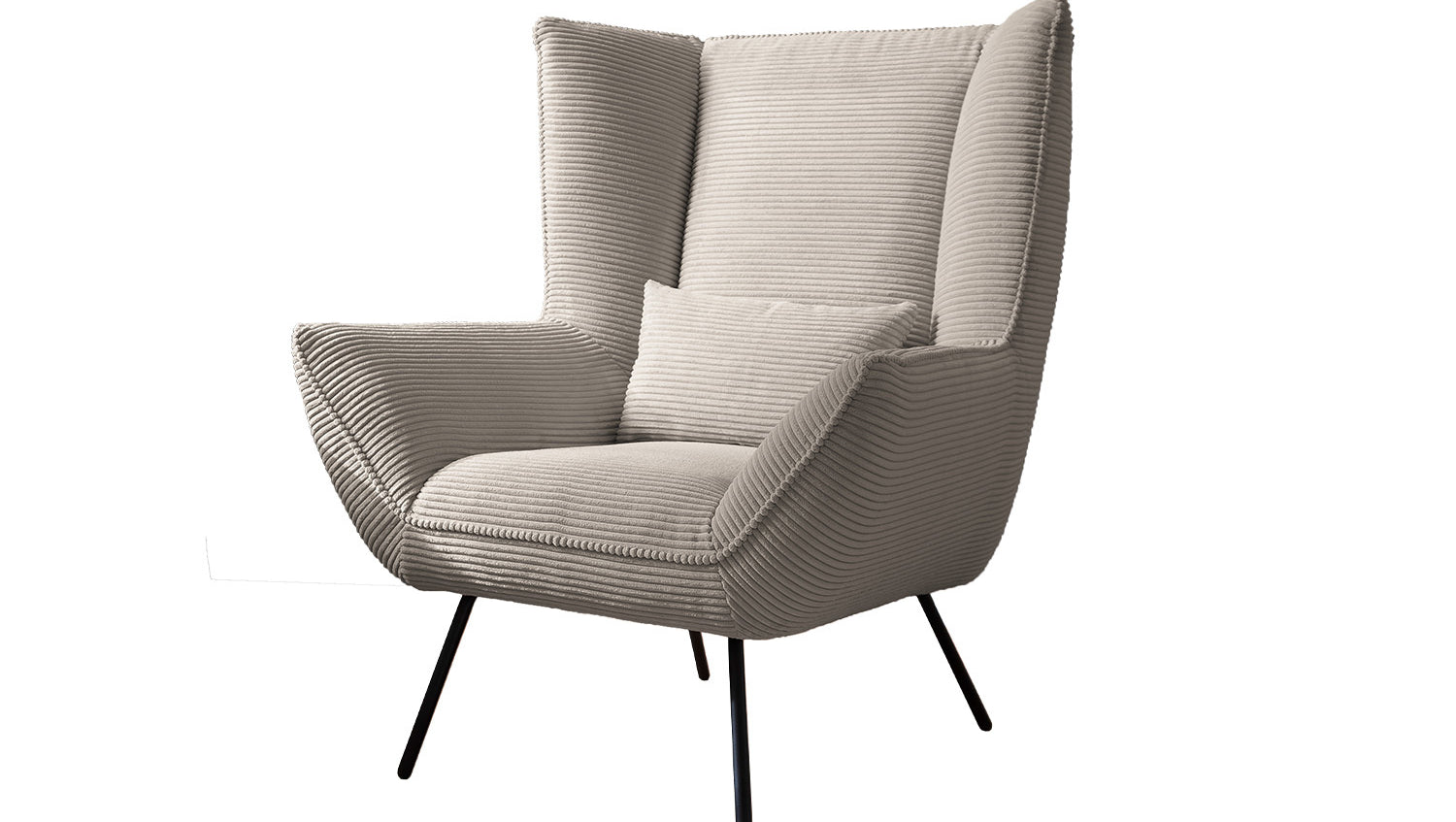 KAWOLA Sessel IVA Relaxsessel Cord steingrau