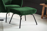 KAWOLA Sessel LOTTE Ohrensessel velvet smaragd mit Hocker