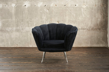 KAWOLA Sessel NARLA Polstersessel Velvet schwarz
