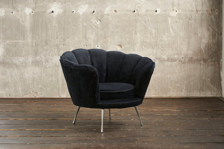 KAWOLA Sessel NARLA Polstersessel Velvet schwarz
