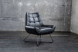 KAWOLA Sessel Snooze Leder schwarz B/H/T: