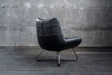 KAWOLA Sessel Snooze Leder schwarz B/H/T:
