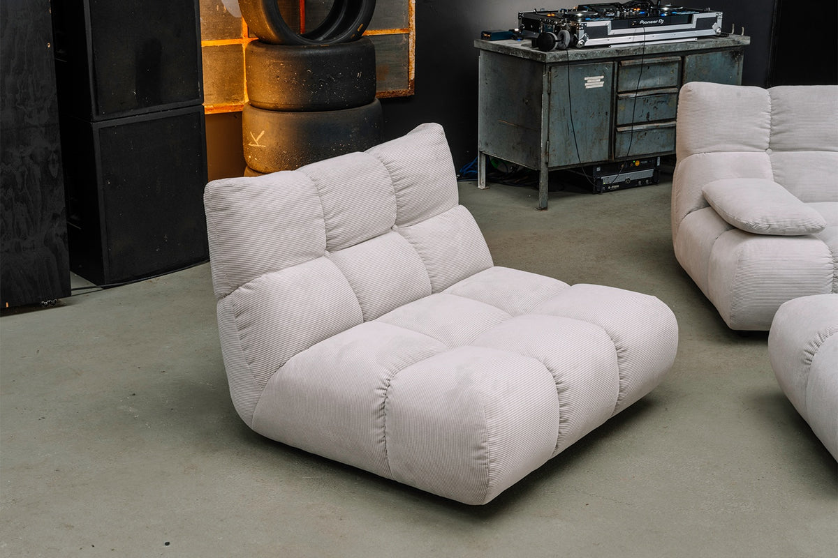 KAWOLA Sessel VIVIEN Drehsessel Feincord silber