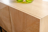 KAWOLA Sideboard ANJO 3 Türen 1 Ablage Eiche furniert braun Metall schwarz pulverbeschichtet