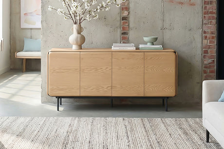 KAWOLA Sideboard AVRIL 4 Türen Eiche braun