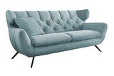 KAWOLA Sitzgruppe CHARME Sofa Sessel Hockerbank Cord hellblau