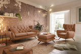 KAWOLA Sitzgruppe CHARME Sofa Sessel Hockerbank Cord rost, 3-Sitzer
