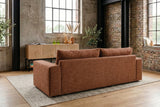 KAWOLA Sofa AMINA 3-Sitzer Stoff cognac