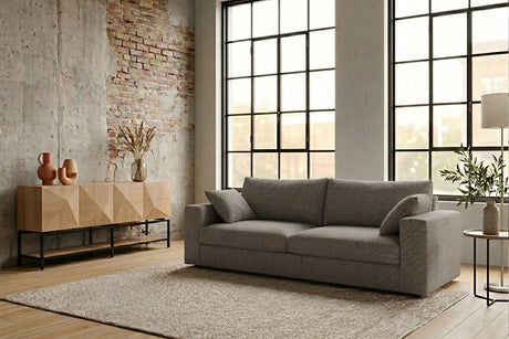 KAWOLA Sofa AMINA 3-Sitzer Stoff taupe