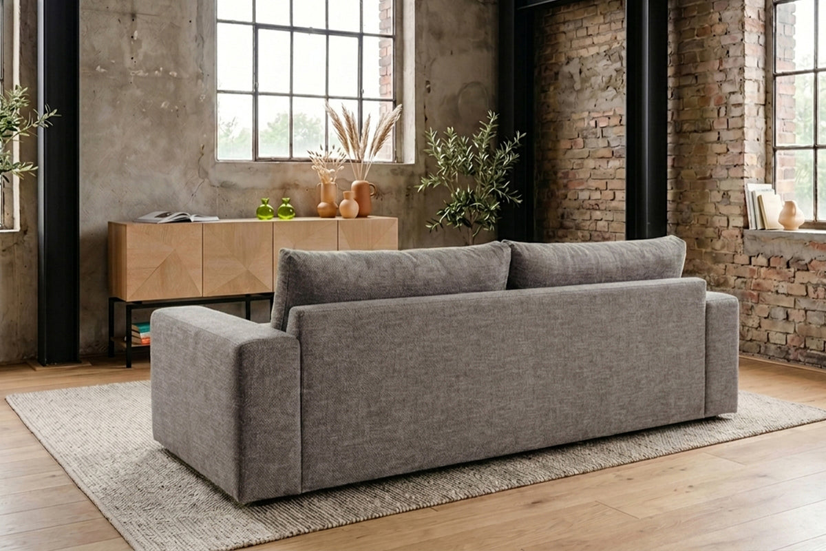 KAWOLA Sofa AMINA 3-Sitzer Stoff taupe