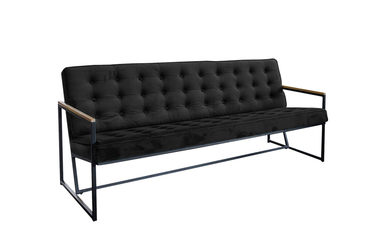 KAWOLA Sofa ARLY Polsterbank Bezug Velvet schwarz