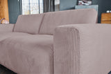 KAWOLA Sofa BODHI 3-Sitzer Cord rosa