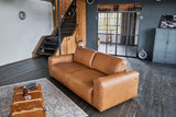KAWOLA Sofa BODHI 3-Sitzer Leder hellbraun