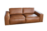 KAWOLA Sofa BODHI 3-Sitzer Leder hellbraun