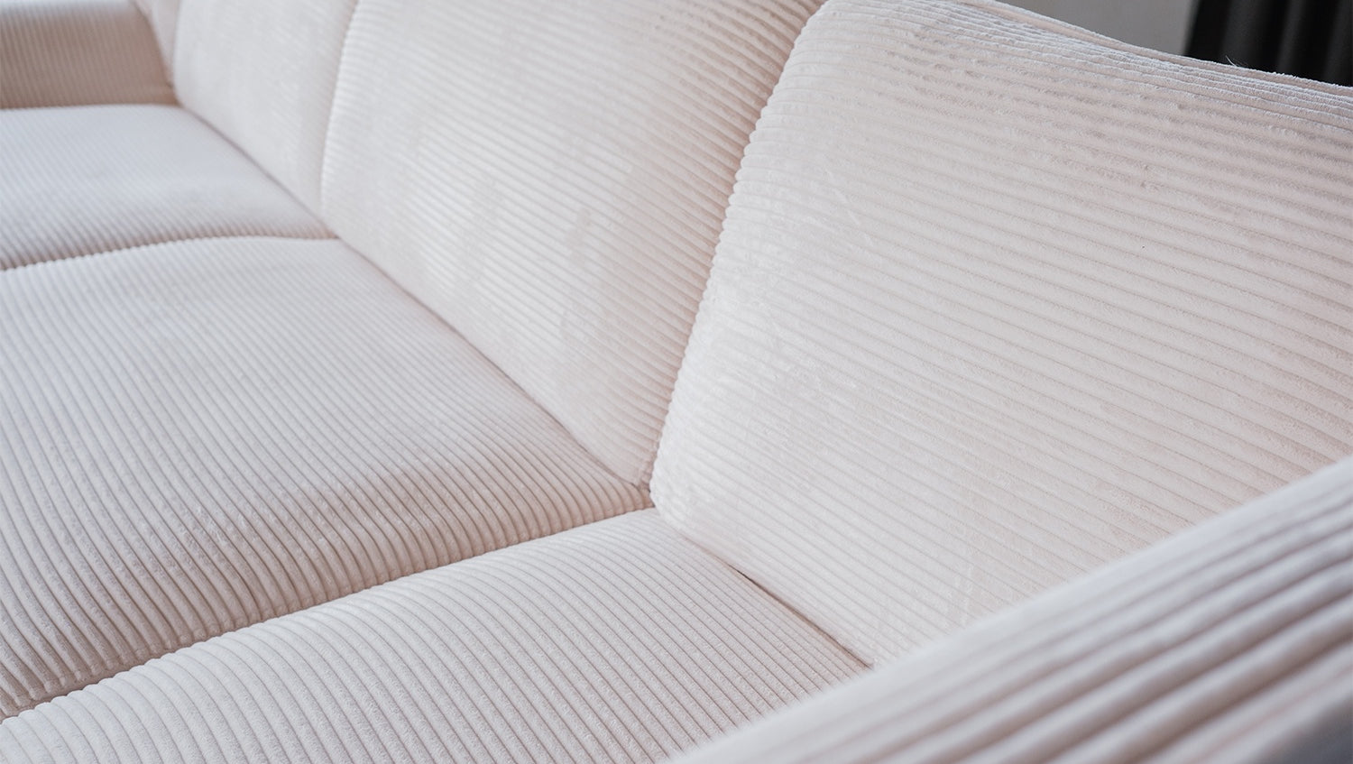 KAWOLA Sofa CALLA Ecksofa Cord cremeweiß Recamiere rechts