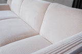 KAWOLA Sofa CALLA Ecksofa Cord cremeweiß Recamiere rechts