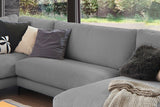 KAWOLA Sofa CARA Wohnlandschaft U-Form Cord grau