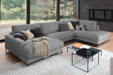 KAWOLA Sofa CARA Wohnlandschaft U-Form Cord grau