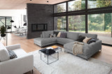 KAWOLA Sofa CARA Wohnlandschaft U-Form Cord grau, Rechts