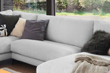 KAWOLA Sofa CARA Wohnlandschaft U-Form Cord hellgrau