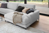 KAWOLA Sofa CARA Wohnlandschaft U-Form Cord hellgrau