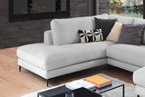 KAWOLA Sofa CARA Wohnlandschaft U-Form Cord hellgrau