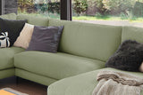KAWOLA Sofa CARA Wohnlandschaft U-Form Cord olivgrün