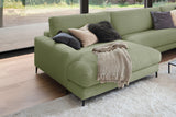 KAWOLA Sofa CARA Wohnlandschaft U-Form Cord olivgrün
