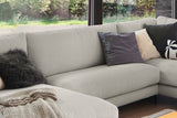 KAWOLA Sofa CARA Wohnlandschaft U-Form Cord steingrau