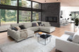 KAWOLA Sofa CARA Wohnlandschaft U-Form Cord steingrau, Links