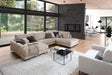KAWOLA Sofa CARA Wohnlandschaft U-Form Cord taupe, Links