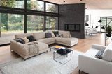 KAWOLA Sofa CARA Wohnlandschaft U-Form Cord taupe, Links