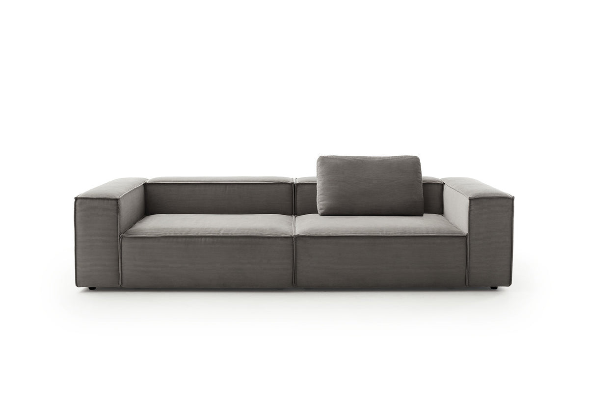 KAWOLA Sofa CARMO 3-Sitzer Feincord anthrazit