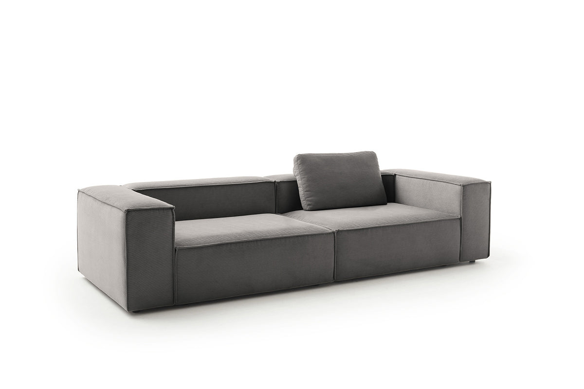 KAWOLA Sofa CARMO 3-Sitzer Feincord anthrazit
