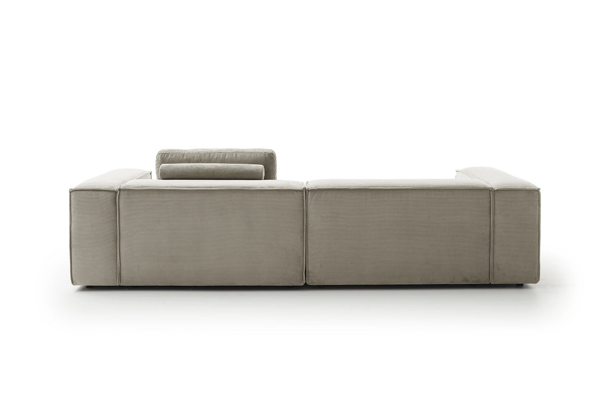 KAWOLA Sofa CARMO 3-Sitzer Feincord grau