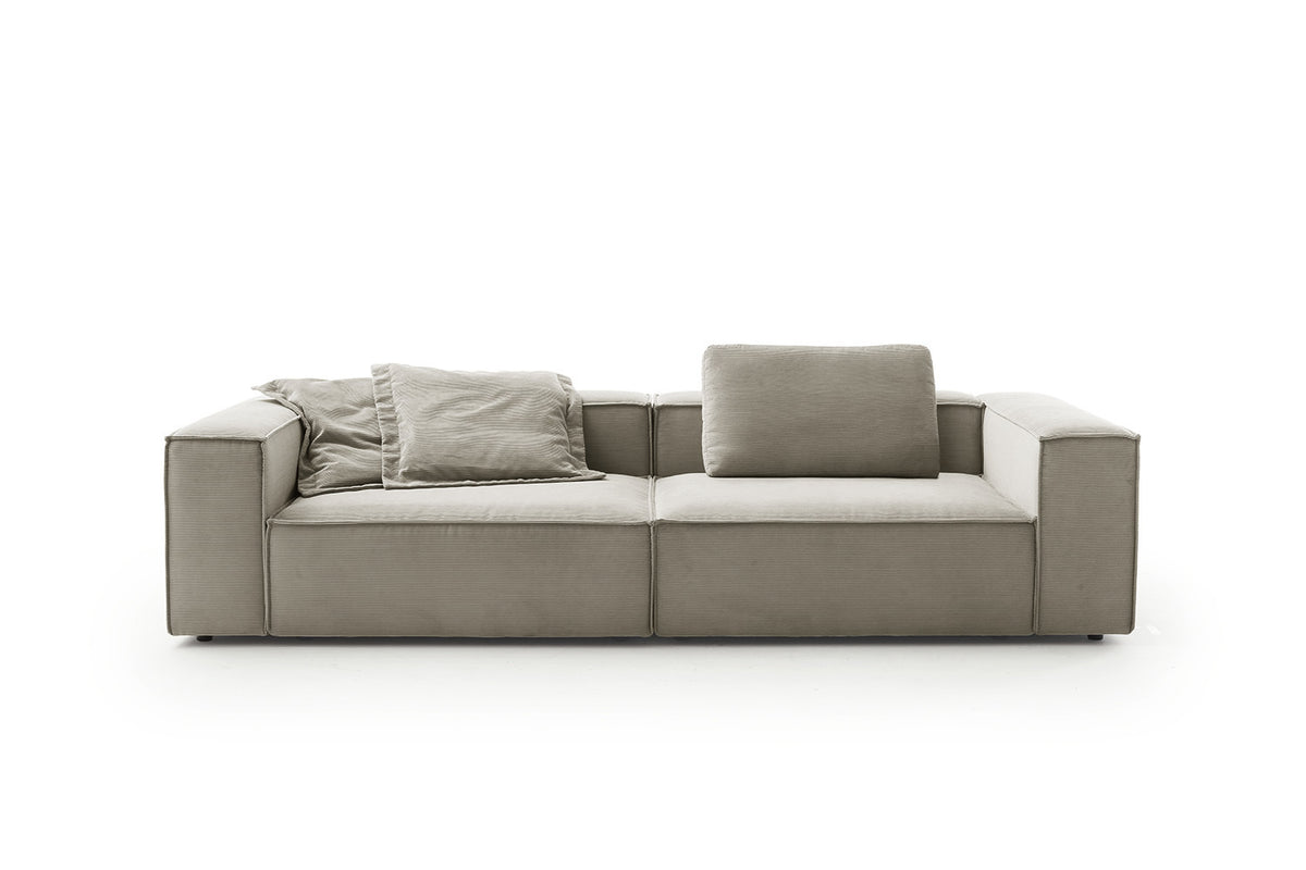 KAWOLA Sofa CARMO 3-Sitzer Feincord grau