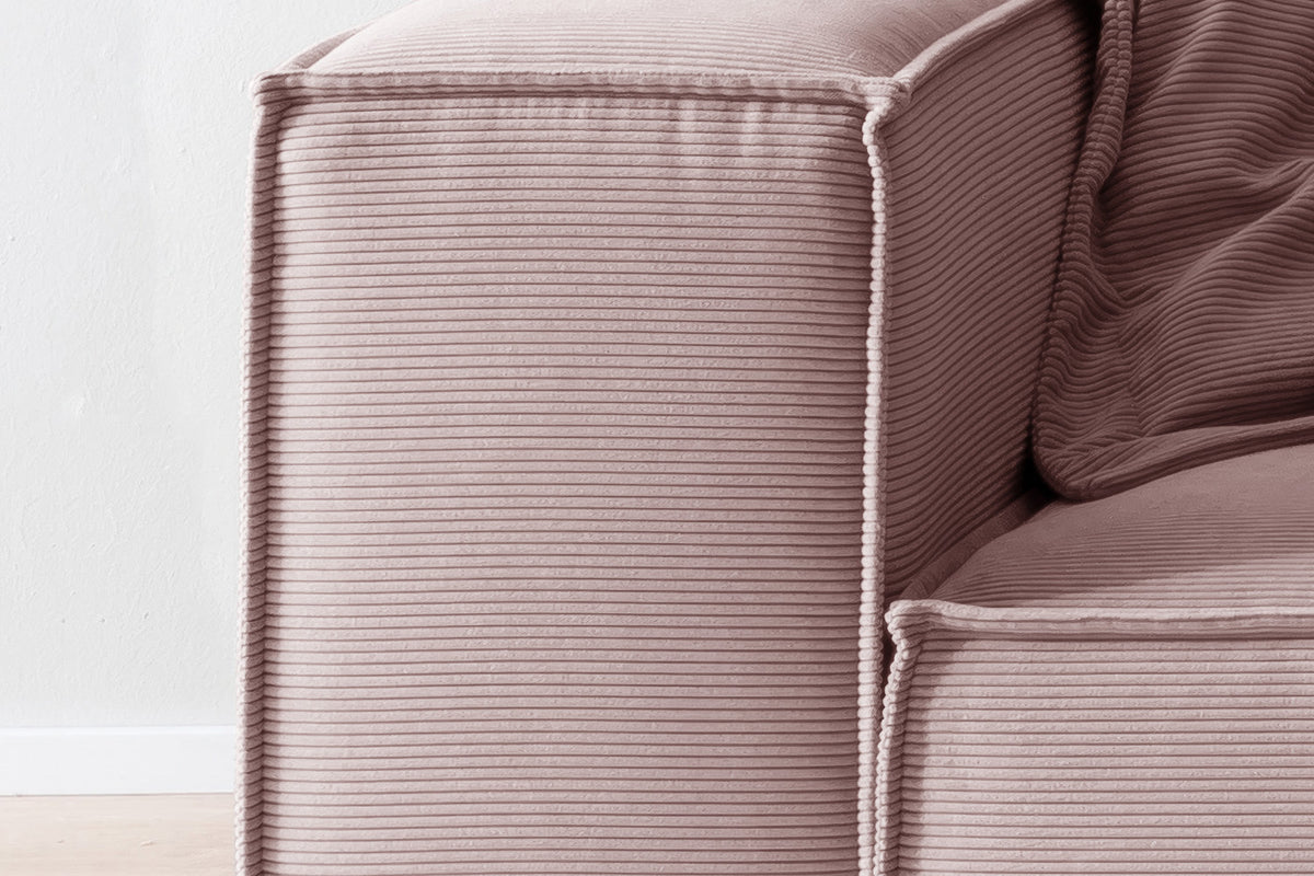 KAWOLA Sofa CARMO 3-Sitzer Feincord rosa