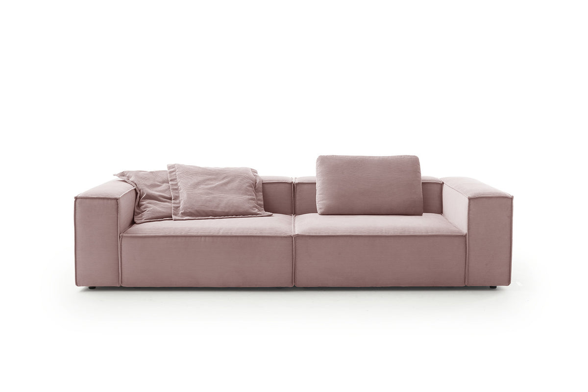 KAWOLA Sofa CARMO 3-Sitzer Feincord rosa