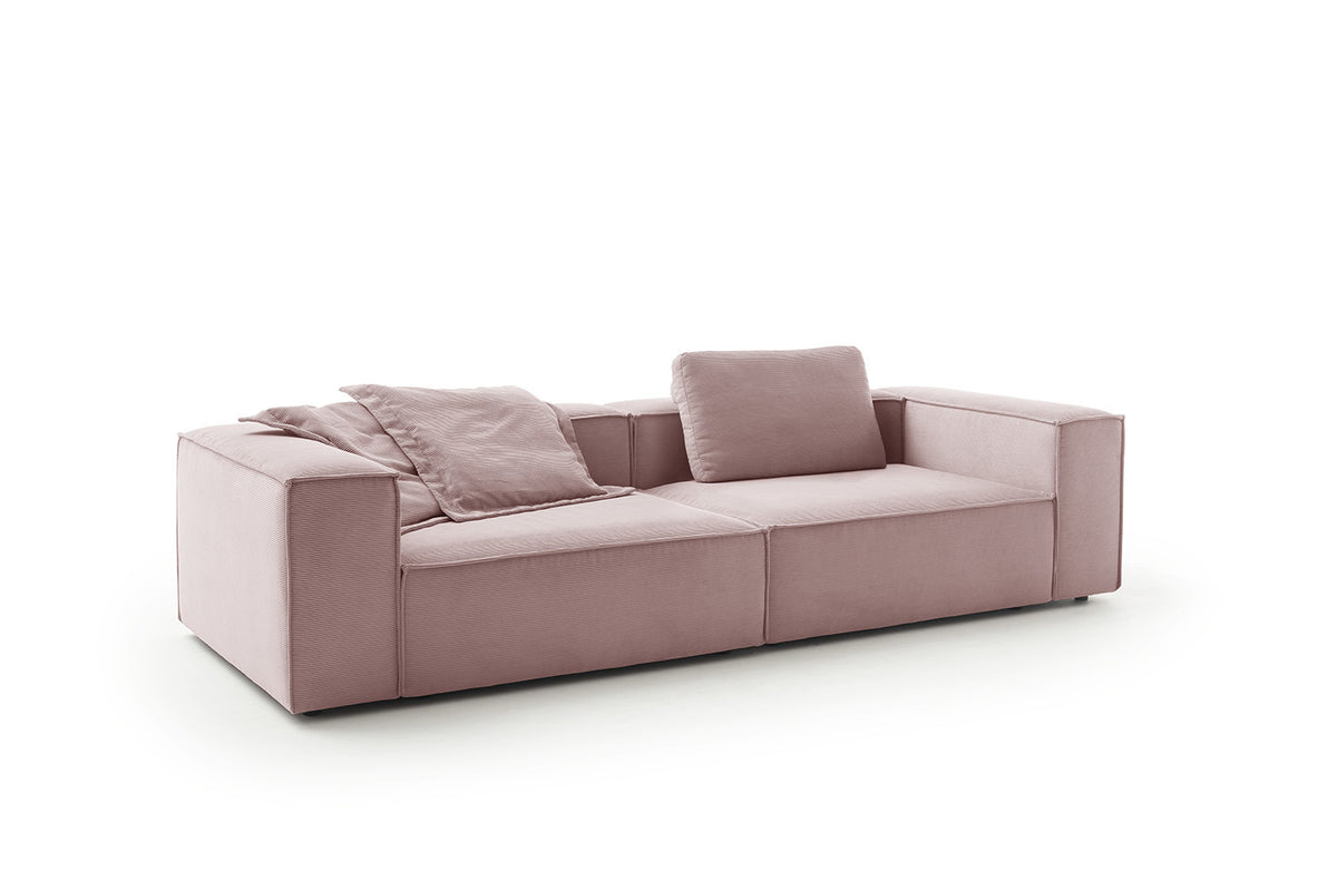KAWOLA Sofa CARMO 3-Sitzer Feincord rosa