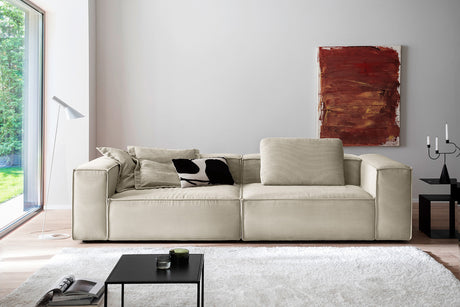 KAWOLA Sofa CARMO 3-Sitzer Feincord weiß