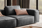 KAWOLA Sofa CARMO 3-Sitzer Leder anthrazit