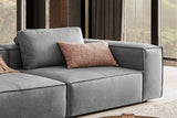 KAWOLA Sofa CARMO 3-Sitzer Leder grau