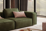 KAWOLA Sofa CARMO 3-Sitzer Leder olivgrün