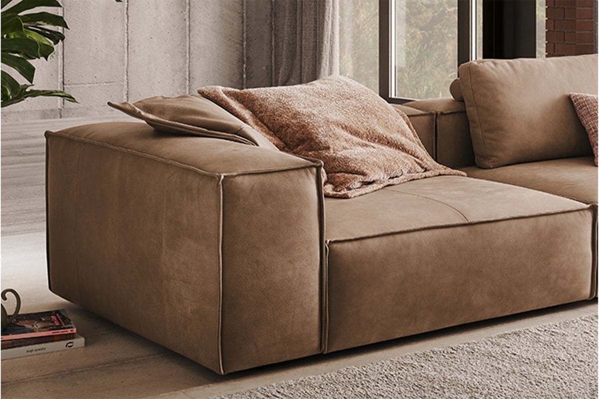 KAWOLA Sofa CARMO 3-Sitzer Leder taupe