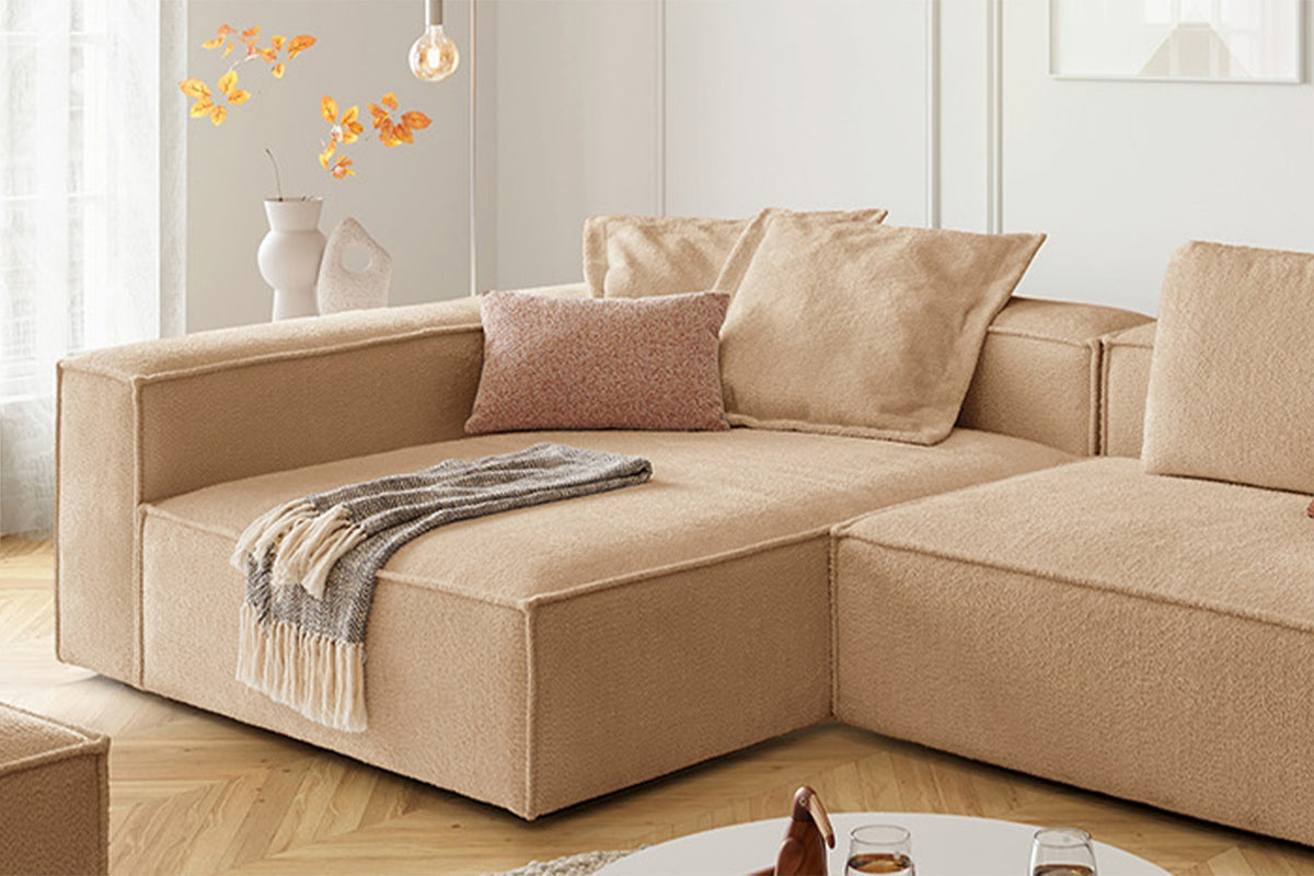 KAWOLA Sofa CARMO Ecksofa Stoff creme