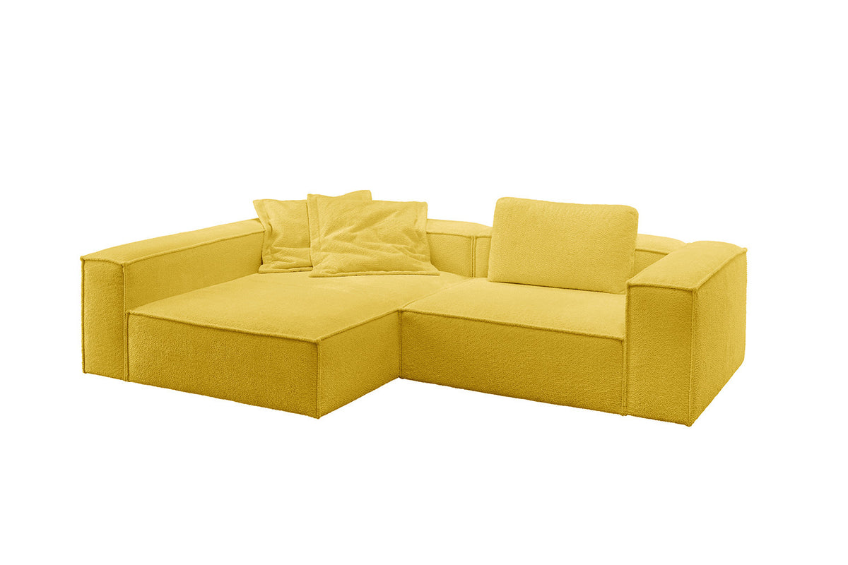 KAWOLA Sofa CARMO Ecksofa Stoff gelb