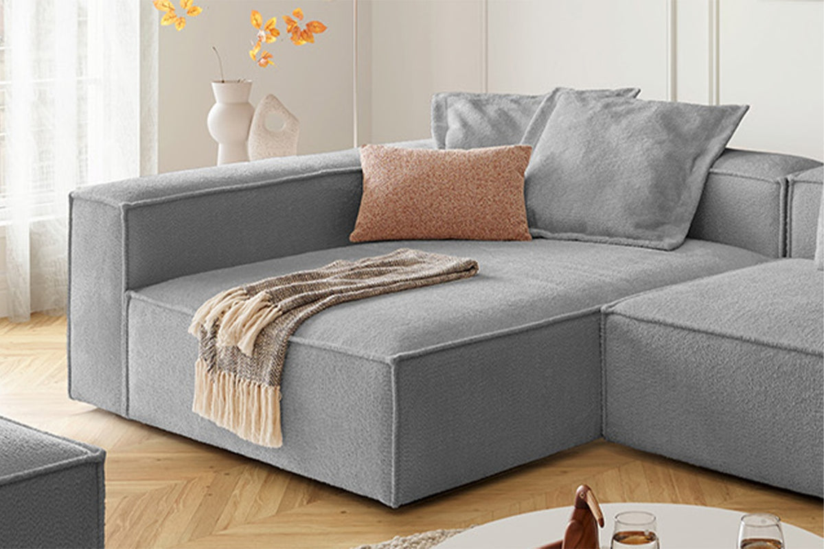 KAWOLA Sofa CARMO Ecksofa Stoff grau